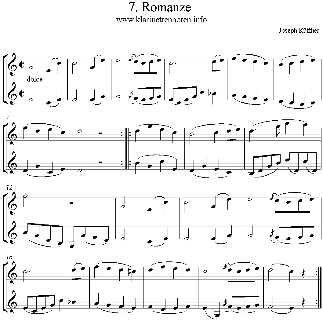 24 instruktive Duette- Joseph Küffner -07 Romanze